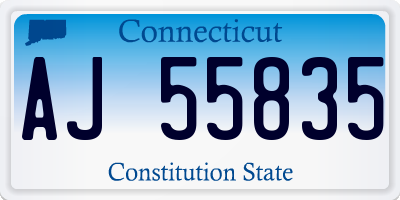 CT license plate AJ55835