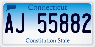CT license plate AJ55882