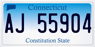 CT license plate AJ55904