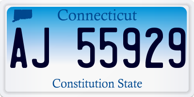 CT license plate AJ55929