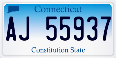CT license plate AJ55937
