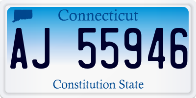 CT license plate AJ55946