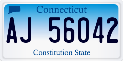 CT license plate AJ56042