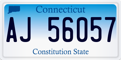 CT license plate AJ56057