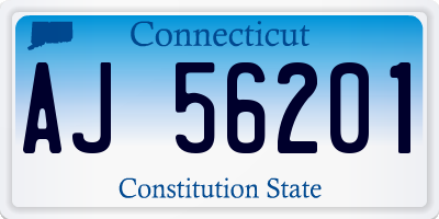 CT license plate AJ56201