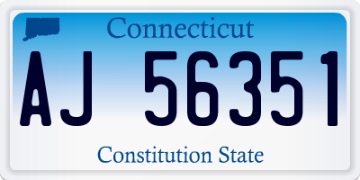 CT license plate AJ56351