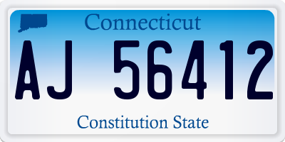 CT license plate AJ56412