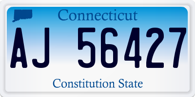 CT license plate AJ56427
