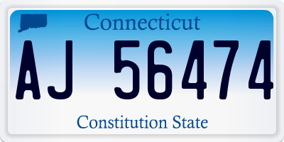 CT license plate AJ56474