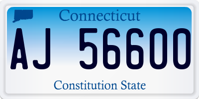 CT license plate AJ56600