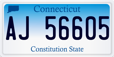 CT license plate AJ56605