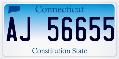 CT license plate AJ56655