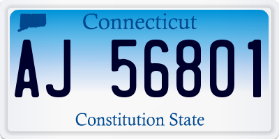CT license plate AJ56801