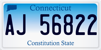 CT license plate AJ56822
