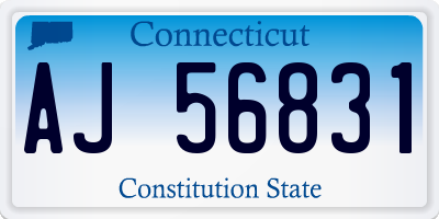 CT license plate AJ56831