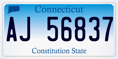 CT license plate AJ56837