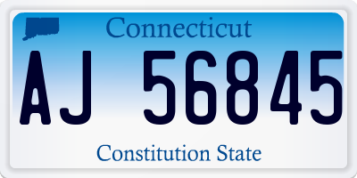 CT license plate AJ56845