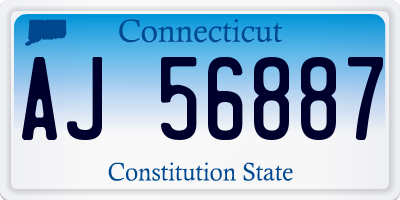 CT license plate AJ56887