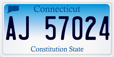 CT license plate AJ57024