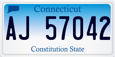 CT license plate AJ57042