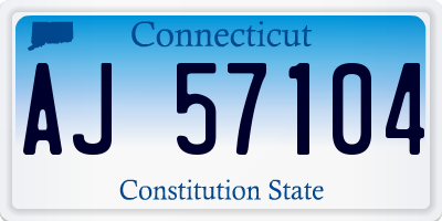 CT license plate AJ57104