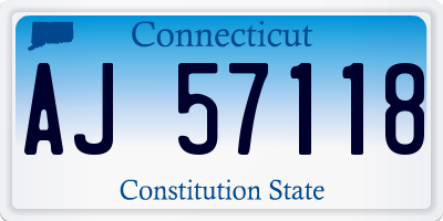CT license plate AJ57118