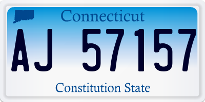 CT license plate AJ57157