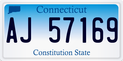 CT license plate AJ57169
