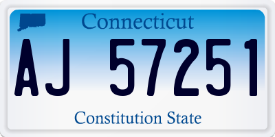 CT license plate AJ57251