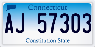 CT license plate AJ57303