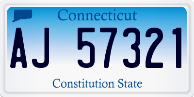 CT license plate AJ57321