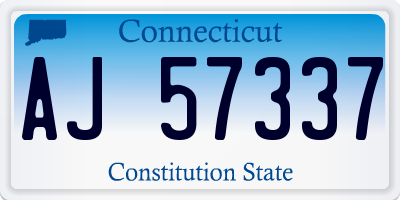 CT license plate AJ57337