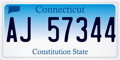 CT license plate AJ57344