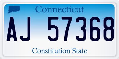 CT license plate AJ57368