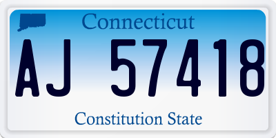 CT license plate AJ57418