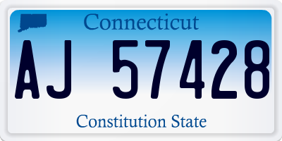 CT license plate AJ57428