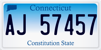 CT license plate AJ57457