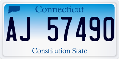 CT license plate AJ57490