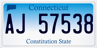 CT license plate AJ57538