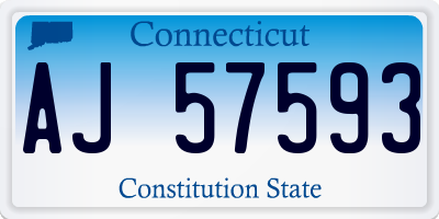 CT license plate AJ57593