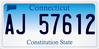CT license plate AJ57612