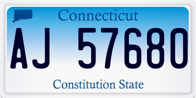 CT license plate AJ57680