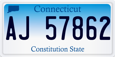 CT license plate AJ57862