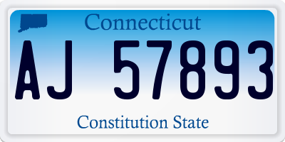 CT license plate AJ57893