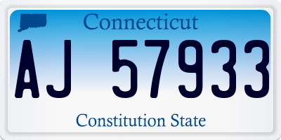 CT license plate AJ57933