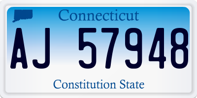 CT license plate AJ57948