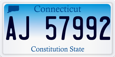 CT license plate AJ57992