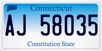 CT license plate AJ58035