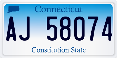 CT license plate AJ58074