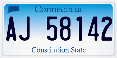 CT license plate AJ58142